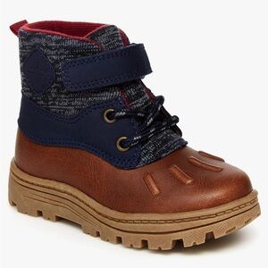 Carter’s Toddler Boys Navy and Brown Winter Duck Boots, size 5T